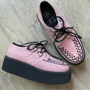 TUK Pink Suede Creeper Shoes